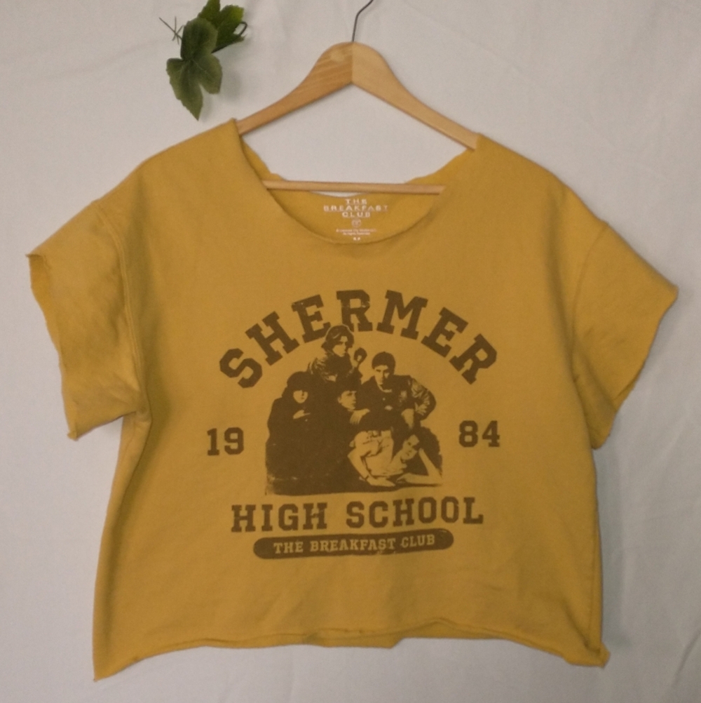 Breakfast Club Shermer High School  Yellow Gold Crop Top T-Shirt Medium